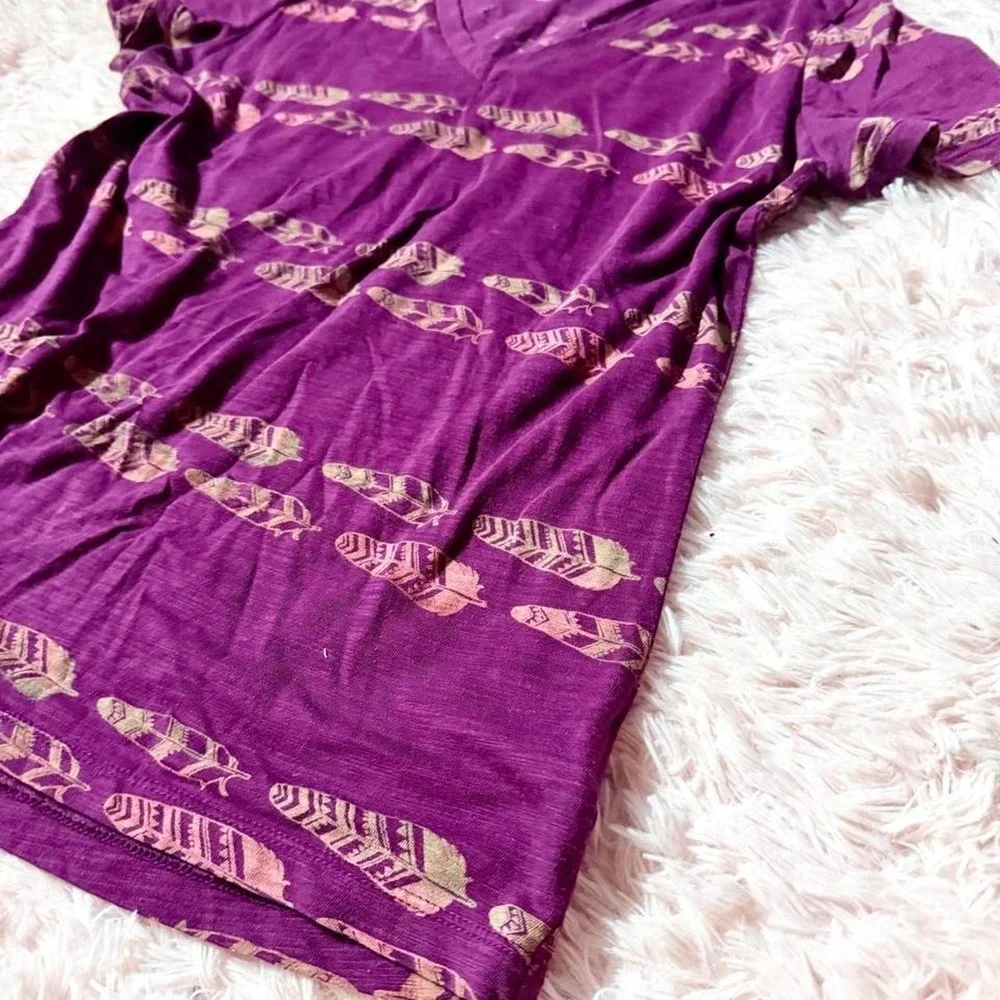Feather Whimsical Boho Indie Comfort Casual Tee Womens L Sleepwear Hippie Earthy